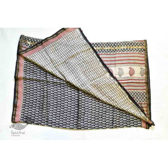 पलक ⚛ Dabu Printed . Embroidered Chanderi Saree ⚛ 4