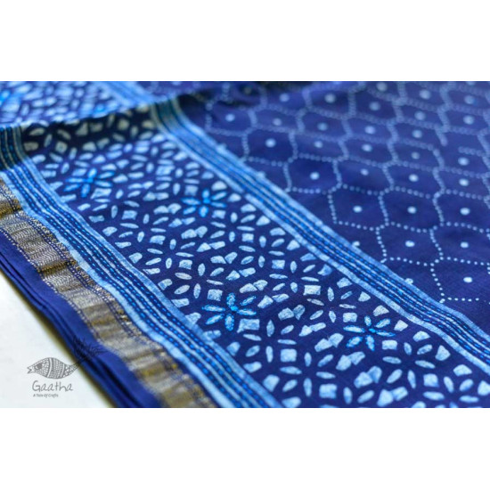 पलक ⚛ Dabu Printed . Embroidered Maheshwari  Saree ⚛ 11