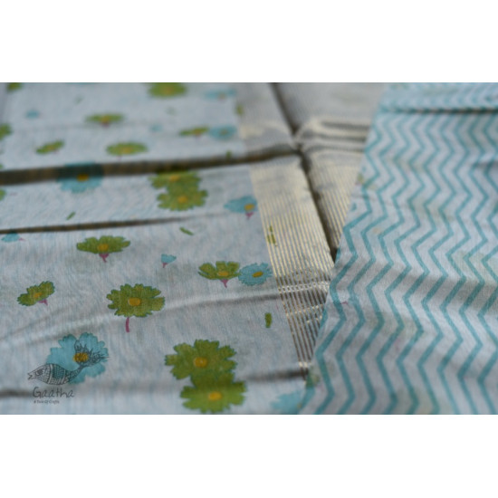 Handloom Chanderi Printed Saree - with flower motif