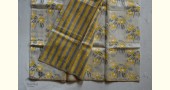 Handloom Chanderi yellow flower Printed Saree 