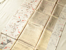 Manjula | Handwoven Printed Chanderi Saree - Fish Pond