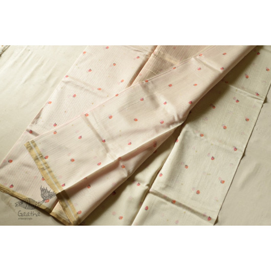 Handwoven Printed Chanderi Saree - Strawberry Motif