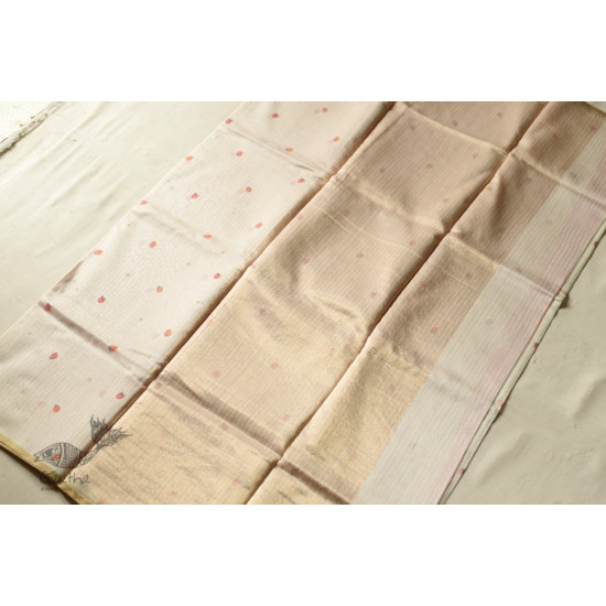 Handwoven Printed Chanderi Saree - Strawberry Motif