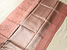 Manjula | Handloom Chanderi Tissue Silk Saree - Carrot Red