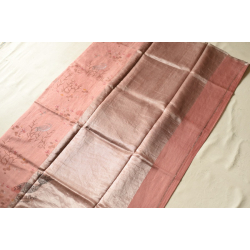 Manjula | Handloom Chanderi Tissue Silk Saree - Carrot Red