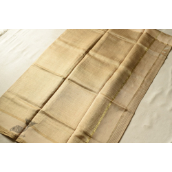 Manjula | Handloom Chanderi Tissue Silk Saree - Beige