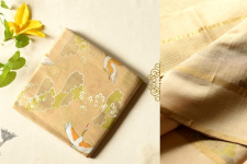 Manjula | Handloom Chanderi Tissue Silk Saree - Beige