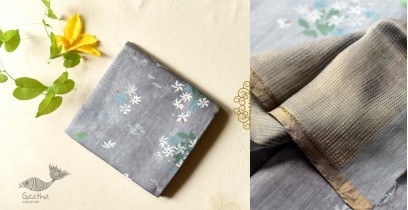 Manjula | Handloom Chanderi Tissue Silk Saree - Grey