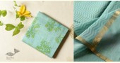 Handloom Printed Chanderi Saree - Green & Blue