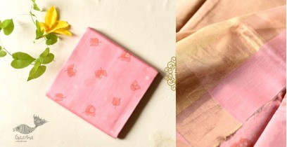 Manjula | Handloom Printed Chanderi Saree - Pink Lotus Printed