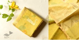 Manjula | Handloom Printed Chanderi Saree - Yellow Duck Motif