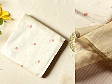 Manjula | Handwoven Printed Chanderi Saree - Strawberry Motif