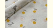 Handloom Chanderi Printed Saree - cherry motif with yellow border