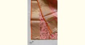 Handloom Chanderi Printed pink Saree with zari border
