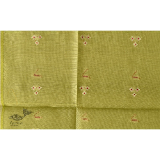 shop Chanderi Woven Boota Dupatta Green