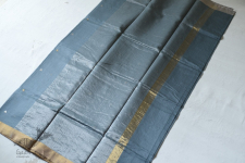 Satyawati | Handloom Chanderi Woven Boota Saree - Bluish Grey 