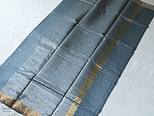 Satyawati | Handloom Chanderi Woven Boota Saree - Bluish Grey 