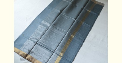Satyawati | Handloom Chanderi Woven Boota Saree - Bluish Grey 