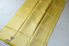 Satyawati | Handloom Chanderi Woven Stripe Saree - Yellow