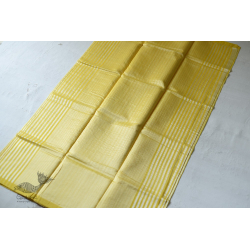 Satyawati | Handloom Chanderi Woven Stripe Saree - Yellow