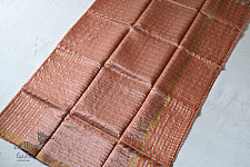 Satyawati | Handloom Chanderi Woven Zari Checks Saree - Rose Gold 