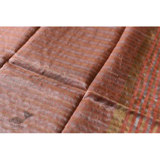 Handloom Chanderi Woven Zari Checks Saree - Rose Gold