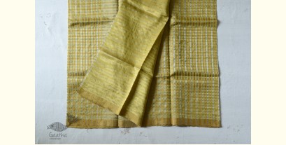 Satyawati | Handloom Chanderi Woven Zari Checks Yellow Saree