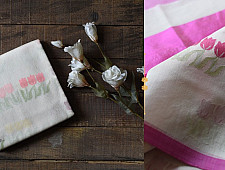 Satyawati | Handloom Chanderi Saree - Woven Tulip Flowers