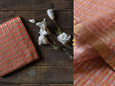 Satyawati | Handloom Chanderi Woven Zari Checks Saree - Rose Gold 