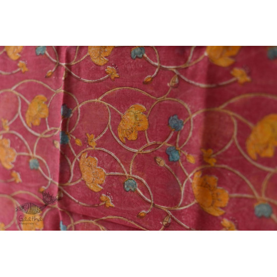 shop Block Printed Chanderi Dupatta- Rani Pink