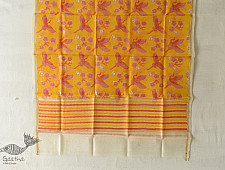 Nisarg . निसर्ग ❣ Block Printed Chanderi Dupatta - Crane Bird Motif