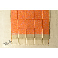 Nisarg . निसर्ग ❣ Block Printed Chanderi Orange Dupatta