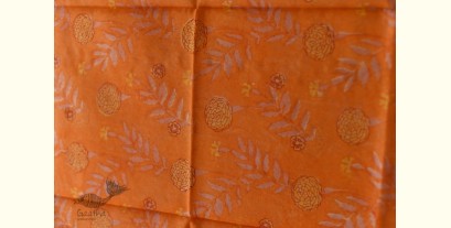 Nisarg . निसर्ग ❣ Block Printed Chanderi Orange Dupatta