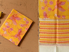 Nisarg . निसर्ग ❣ Block Printed Chanderi Dupatta - Crane Bird Motif