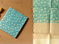Nisarg . निसर्ग ❣ Block Printed Chanderi Dupatta - Sky Blue