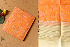 Nisarg . निसर्ग ❣ Block Printed Chanderi Orange Dupatta