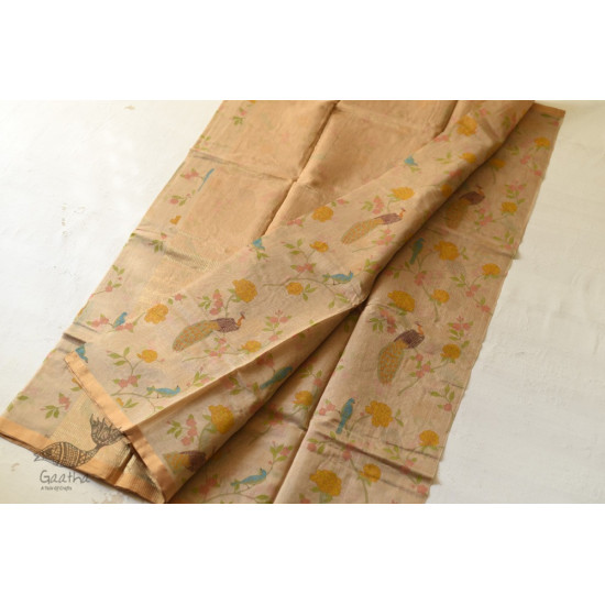 Handloom Printed Chanderi Saree