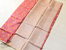 Manjula ~ Handloom Printed Chanderi Saree - Rani Pink