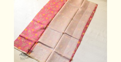 Manjula ~ Handloom Printed Chanderi Saree - Rani Pink