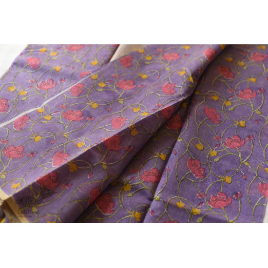 Handloom Flower Printed Chanderi Saree