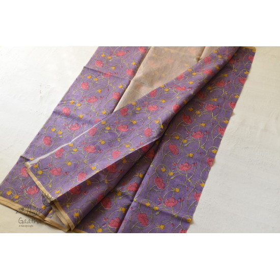 Handloom Flower Printed Chanderi Saree