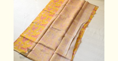 Manjula ~ Handloom Printed Chanderi Yellow Saree