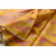 Handloom Printed Chanderi Yellow Saree