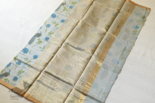 Manjula ~ Handloom Printed Chanderi Saree - Sky Blue