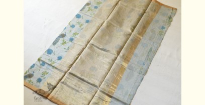 Manjula ~ Handloom Printed Chanderi Saree - Sky Blue