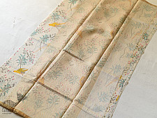 Manjula ~ Handloom Printed Chanderi Saree - Parrot Motif