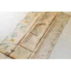 Manjula ~ Handloom Printed Chanderi Saree - Parrot Motif