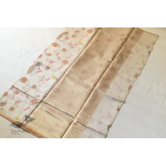 Handloom Roses Printed Chanderi Saree