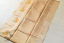 Manjula ~ Handloom Printed Chanderi Saree - Lotus Motif