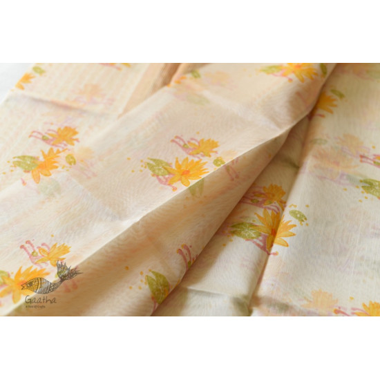 Handloom Printed Chanderi Saree